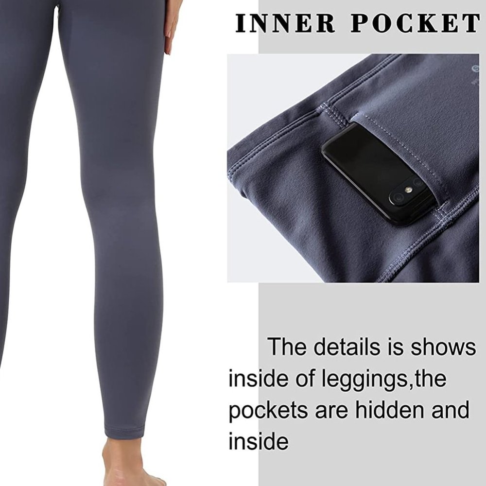 Compression Yoga Pants with Inner Pockets Leggings - Picture 2 of 7